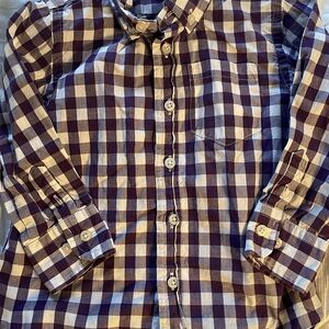 Crewcuts Purple and White Check Button-Up Shirt